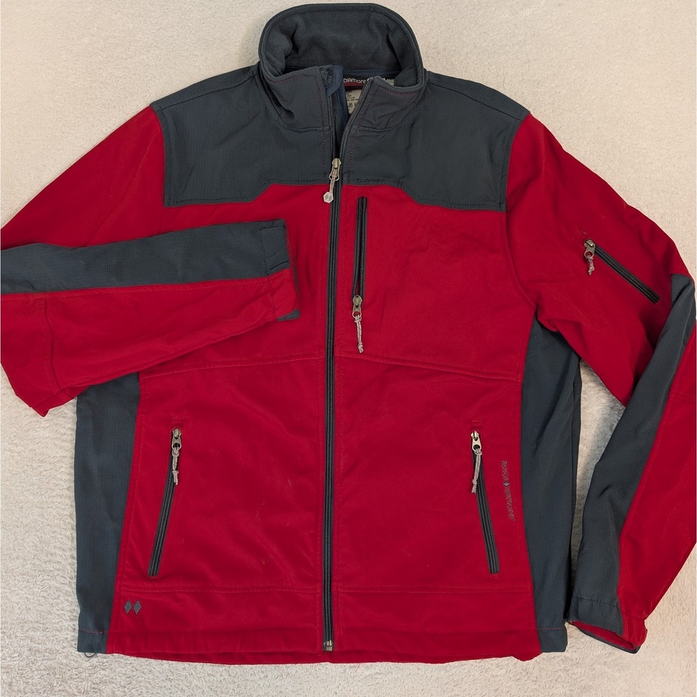 Black Diamond Double Diamond Full Zip Jacket, Medium, Red, Stretchy W/ Ripstop